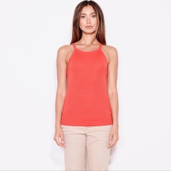 Sundry Strappy Ribbed Tank Bright Coral Size 1 Small Like New - Picture 1 of 9